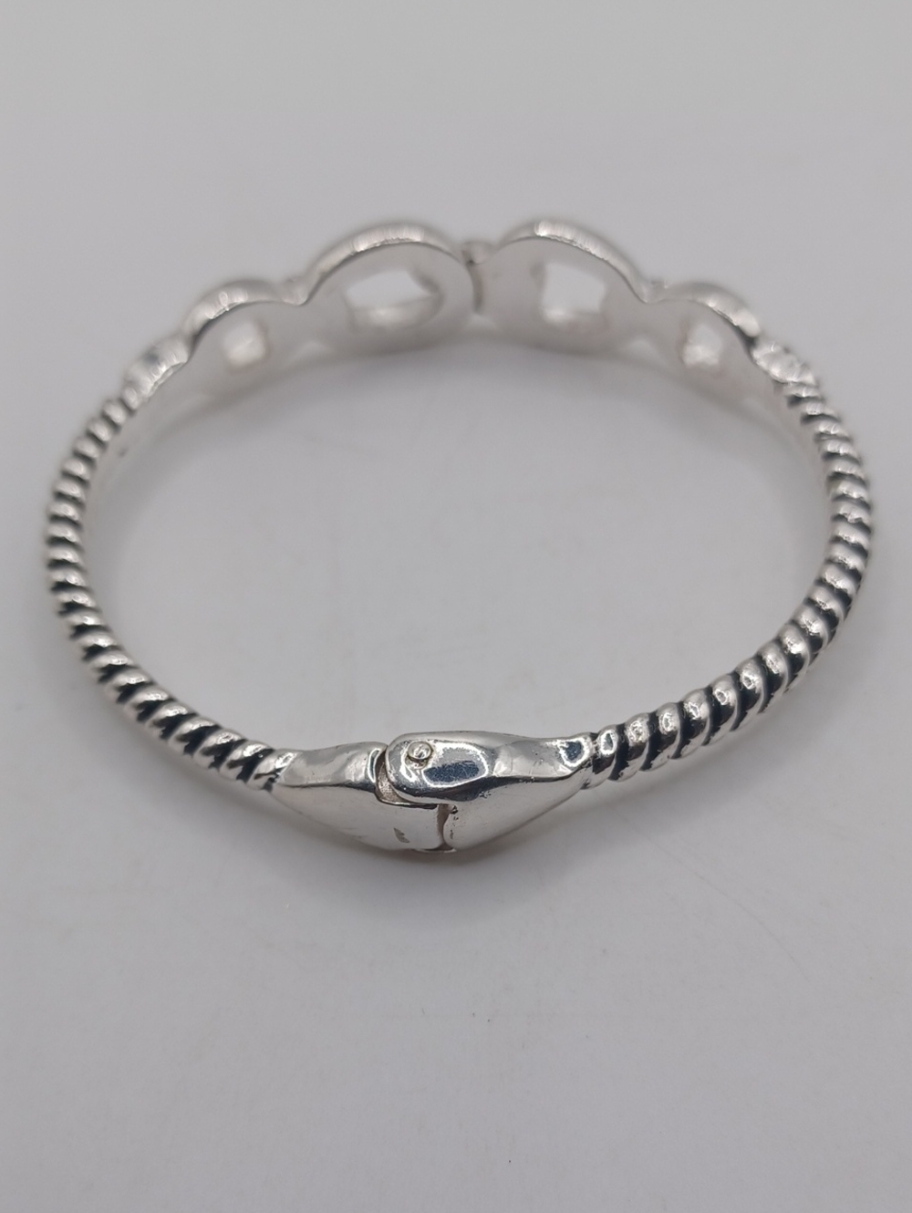 Napier Silver Tone Twisted Hinged Bracelet - Picture 4 of 8